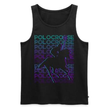 Polocrosse Spieler Retro - Männer Premium Bio Tank Top - Schwarz - Vorne - Michal (187cm)