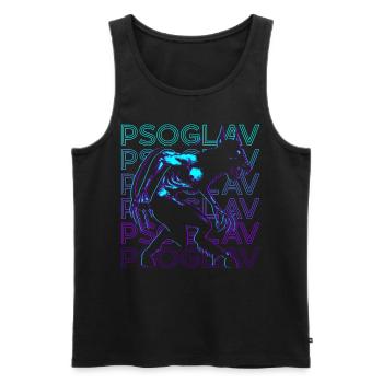 Psoglav Slavic Mythology Retro - Men's Premium Organic Tank Top - black - Front - Michal (187cm)