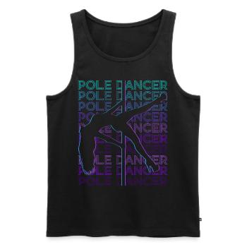Stangentänzerin Stangentanz Retro - Männer Premium Bio Tank Top - Schwarz - Vorne - AI Model Male 178 light (178cm)