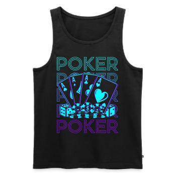 Poker Rétro - Débardeur bio Premium Homme - noir - Devant - AI Model Male 178 light (178cm)
