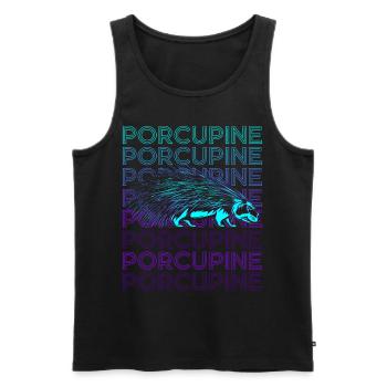 Porc-épic Rétro - Débardeur bio Premium Homme - noir - Devant - Michal (187cm)