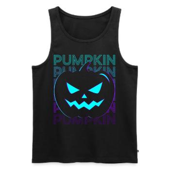Pumpkin Head Jack O Lantern Halloween Retro - Men's Premium Organic Tank Top - black - Front - AI Model Male 178 light (178cm)