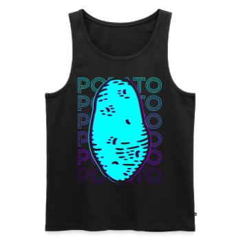 Potato Retro - Men's Premium Organic Tank Top - black - Front - AI Model Male 178 light (178cm)