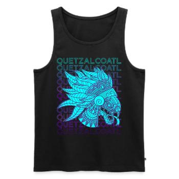 Quetzalcoatl Aztèques Serpent à plumes Maya Inca - Débardeur bio Premium Homme - noir - Devant - AI Model Male 178 light (178cm)