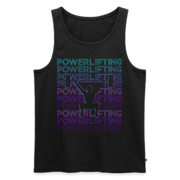 Power Triathlon Powerlifter Rétro - Débardeur bio Premium Homme - noir - Devant - AI Model Male 178 light (178cm)