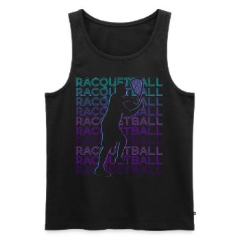 Racquetball Spieler Retro - Männer Premium Bio Tank Top - Schwarz - Vorne - Michal (187cm)