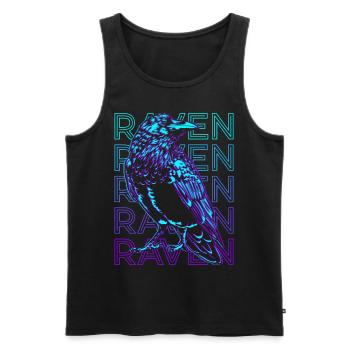 Rabenkrähe Retro - Männer Premium Bio Tank Top - Schwarz - Vorne - Michal (187cm)
