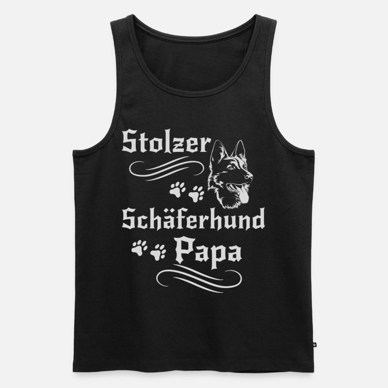 Stolzer Schäferhund Papa - Männer Premium Bio Tank Top - Schwarz