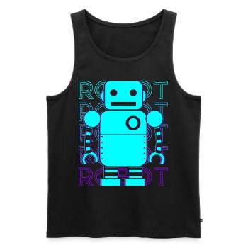 Robot Retro - Men's Premium Organic Tank Top - black - Front - AI Model Male 178 light (178cm)