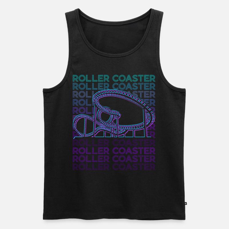 Roller coaster retro - Men's Premium Organic Tank Top - black