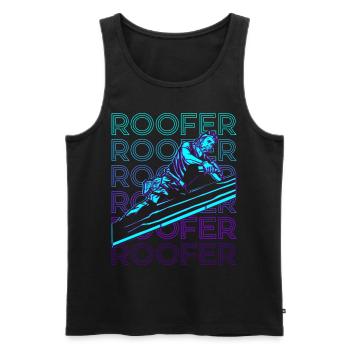 Dachdecker Dachkonstruktion Retro - Männer Premium Bio Tank Top - Schwarz - Vorne - AI Model Male 178 light (178cm)