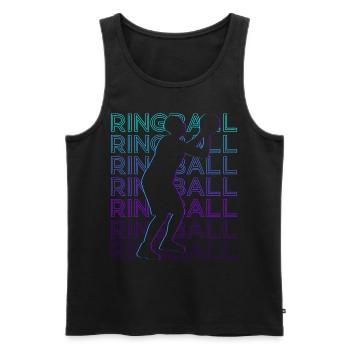 Joueur de Ringball Rétro - Débardeur bio Premium Homme - noir - Devant - Michal (187cm)