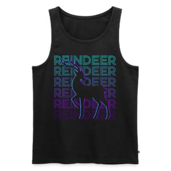 Reindeer Retro - Men's Premium Organic Tank Top - black - Front - Michal (187cm)