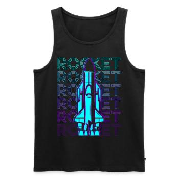 Rakete Raumschiff Space Shuttle Retro - Männer Premium Bio Tank Top - Schwarz - Vorne - AI Model Male 178 light (178cm)