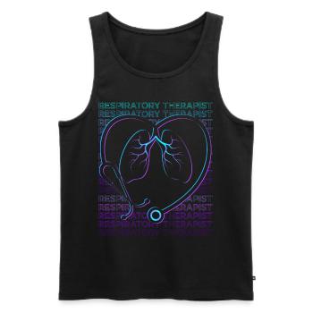 Respiratory Therapist Respiratory Therapy Retro - Men's Premium Organic Tank Top - black - Front - AI Model Male 178 light (178cm)
