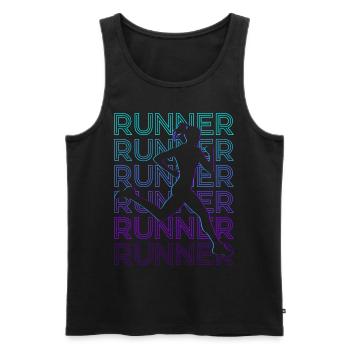 Runners Run Rétro - Débardeur bio Premium Homme - noir - Devant - AI Model Male 178 light (178cm)