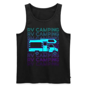 Motorhome Camping Motorhome Retro - Men's Premium Organic Tank Top - black - Front - AI Model Male 178 light (178cm)