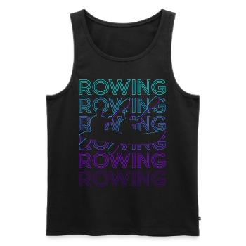 Rowing Retro - Men's Premium Organic Tank Top - black - Front - Michal (187cm)