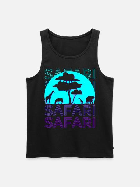 Safari Retro - Men's Premium Organic Tank Top - black