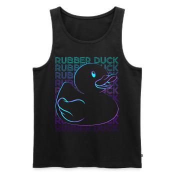 Rubber Duck Retro - Men's Premium Organic Tank Top - black - Front - Michal (187cm)