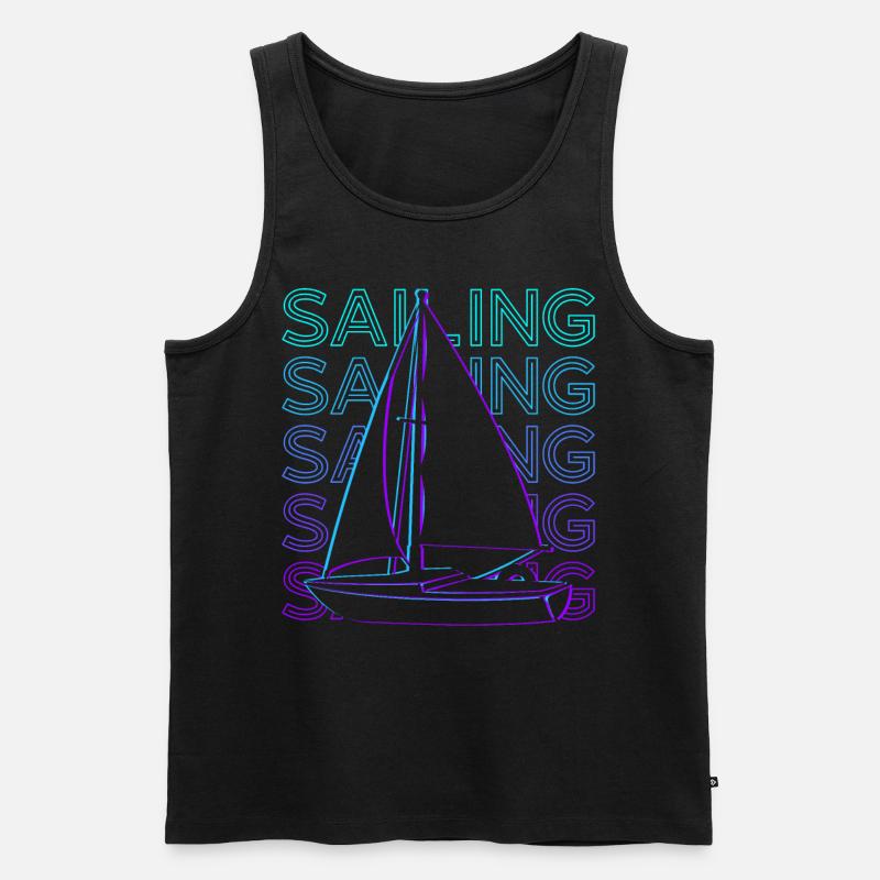 Sailing Retro - Men's Premium Organic Tank Top - black
