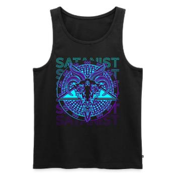 Satanist Satan Baphomet Occultism Cult Pagan - Men's Premium Organic Tank Top - black - Front - AI Model Male 178 light (178cm)