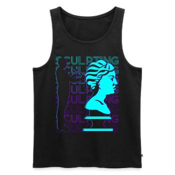 Sculpture Sculptor Retro - Men's Premium Organic Tank Top - black - Front - Michal (187cm)
