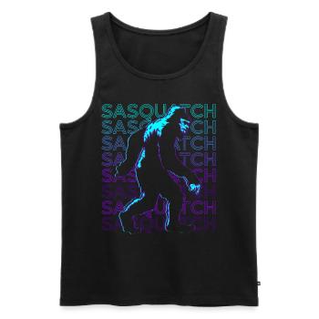 Sasquatch Bigfoot Retro - Men's Premium Organic Tank Top - black - Front - Michal (187cm)