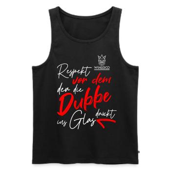 Winegod lustiger Spruch - Männer Premium Bio Tank Top - Schwarz - Vorne - Michal (187cm)