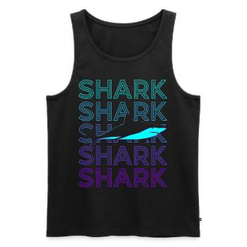 Hai Retro - Männer Premium Bio Tank Top - Schwarz - Vorne - Michal (187cm)
