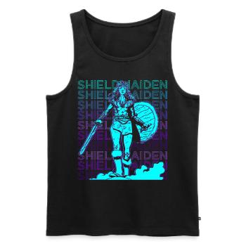 Shieldmaiden Shieldmaid Viking Nordic Mytholo - Men's Premium Organic Tank Top - black - Front - AI Model Male 178 light (178cm)