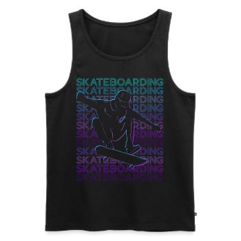 Skateboard Skateboard Skateboard Rétro - Débardeur bio Premium Homme - noir - Devant - AI Model Male 178 light (178cm)