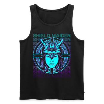 Schildmaid Schildmaid Wikinger Nordische Mythologi - Männer Premium Bio Tank Top - Schwarz - Vorne - AI Model Male 178 light (178cm)