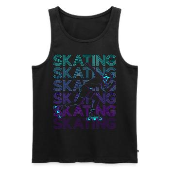 Schlittschuhlaufen Skater Skate Retro - Männer Premium Bio Tank Top - Schwarz - Vorne - AI Model Male 178 light (178cm)
