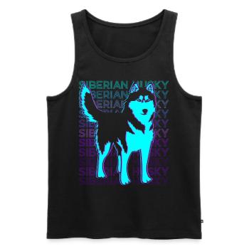 Sibérie Husky Rétro - Débardeur bio Premium Homme - noir - Devant - Michal (187cm)