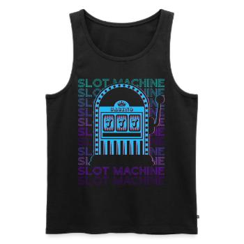 Spielautomat Casino Retro - Männer Premium Bio Tank Top - Schwarz - Vorne - AI Model Male 178 light (178cm)