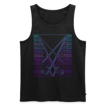 Siegel von Luzifer Pentagramm Okkulte Magie - Männer Premium Bio Tank Top - Schwarz - Vorne - AI Model Male 178 light (178cm)