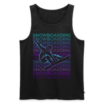 Snowboard Snowboarder Snowboard Rétro - Débardeur bio Premium Homme - noir - Devant - Michal (187cm)