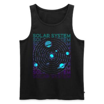 Solar System Retro - Men's Premium Organic Tank Top - black - Front - AI Model Male 178 light (178cm)
