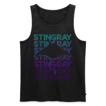 Stachelrochen Manta Rochen Retro - Männer Premium Bio Tank Top - Schwarz - Vorne - AI Model Male 178 light (178cm)