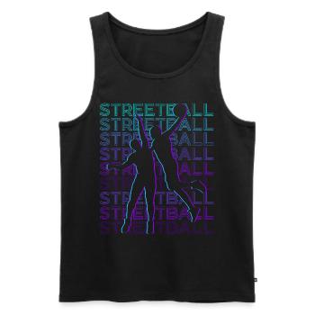 Streetball Spieler Retro - Männer Premium Bio Tank Top - Schwarz - Vorne - Michal (187cm)