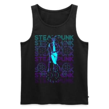 Steampunk Skull Rétro - Débardeur bio Premium Homme - noir - Devant - Michal (187cm)