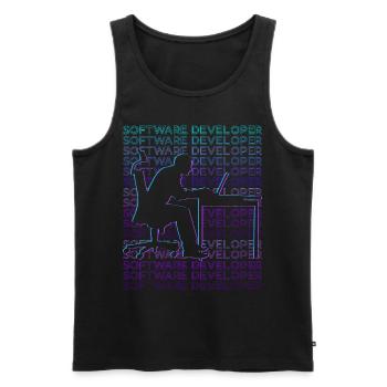 Software-Entwickler Software-Entwicklung Retro - Männer Premium Bio Tank Top - Schwarz - Vorne - AI Model Male 178 light (178cm)