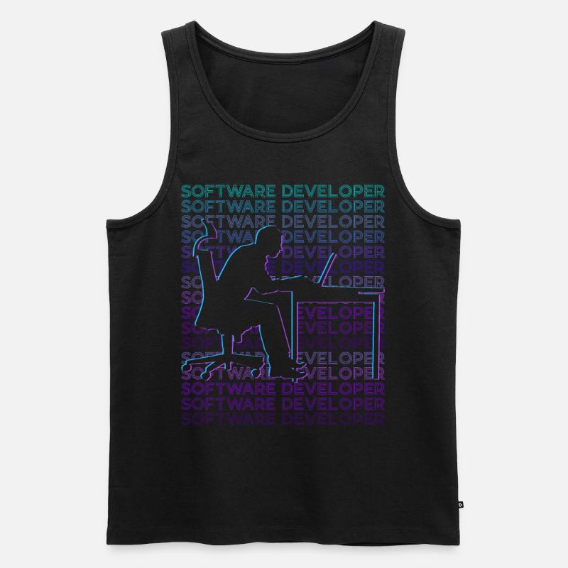 Software-Entwickler Software-Entwicklung Retro - Männer Premium Bio Tank Top - Schwarz