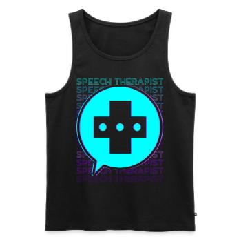 Speech Therapist Speech Therapy Retro - Men's Premium Organic Tank Top - black - Front - AI Model Male 178 light (178cm)