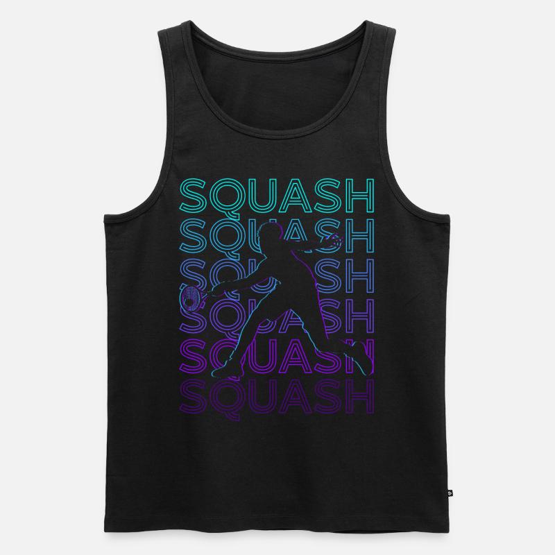 Squash-Spieler Retro - Männer Premium Bio Tank Top - Schwarz
