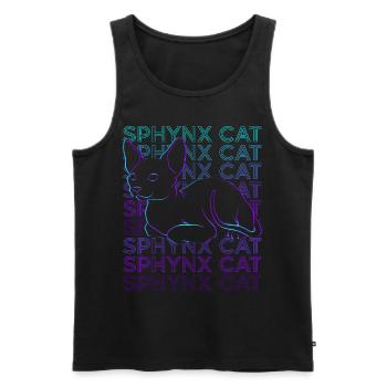 Sphynx Katze Retro - Männer Premium Bio Tank Top - Schwarz - Vorne - AI Model Male 178 light (178cm)