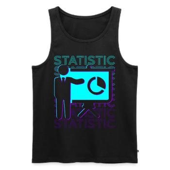 Statisticien Statisticien Rétro - Débardeur bio Premium Homme - noir - Devant - AI Model Male 178 light (178cm)