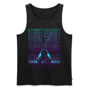 Joueur de hockey de rue Rétro - Débardeur bio Premium Homme - noir - Devant - Michal (187cm)