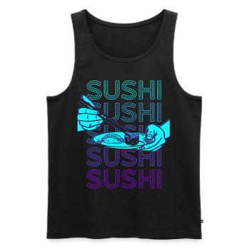Sushi Rétro - Débardeur bio Premium Homme - noir - Devant - Michal (187cm)